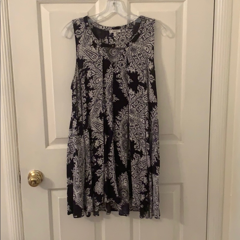 Blue and white mini dress